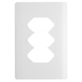 Placa P/ 3 Tomadas 4x2 - Novara Branco